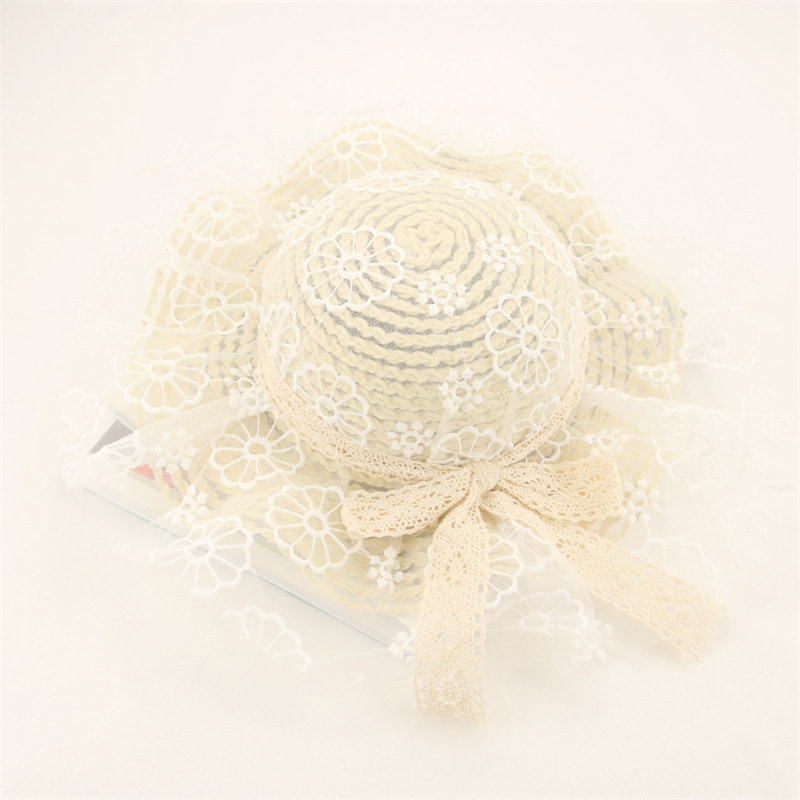 BK00009 Cappelli da pescatore per bambini con ritaglio in pizzo