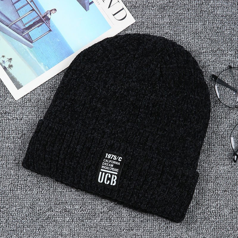 H00014 Cappello lavorato a maglia per adulti in ciniglia che copre le orecchie
