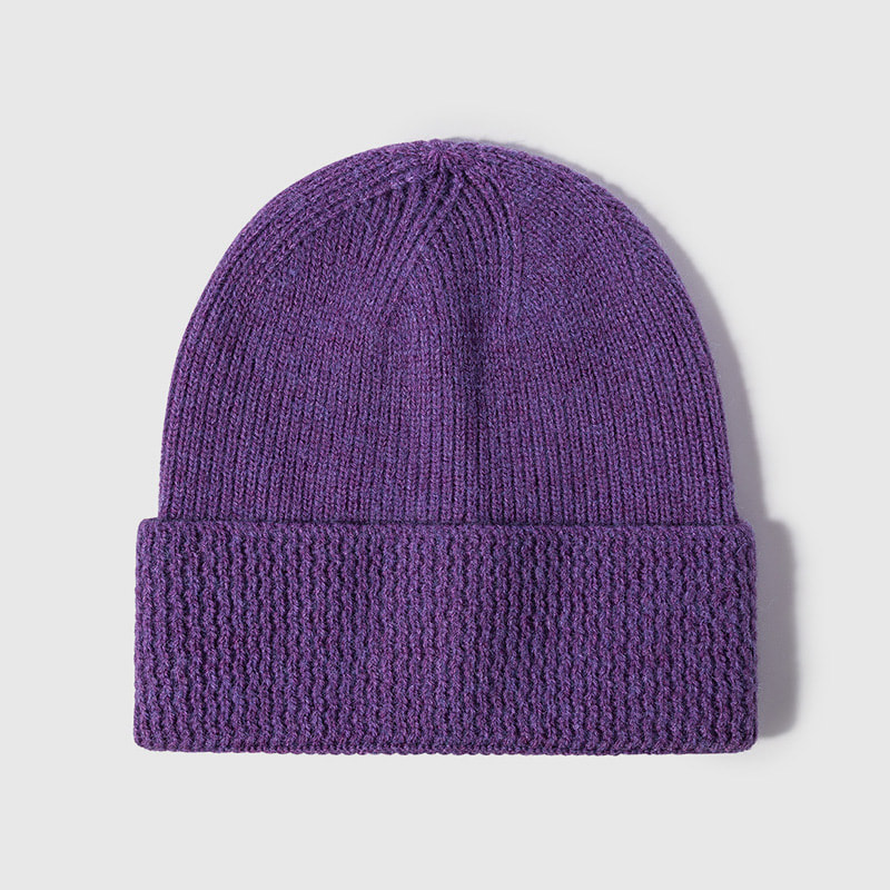 H00017 Cappello lavorato a maglia jacquard per adulti con risvolto in cashmere