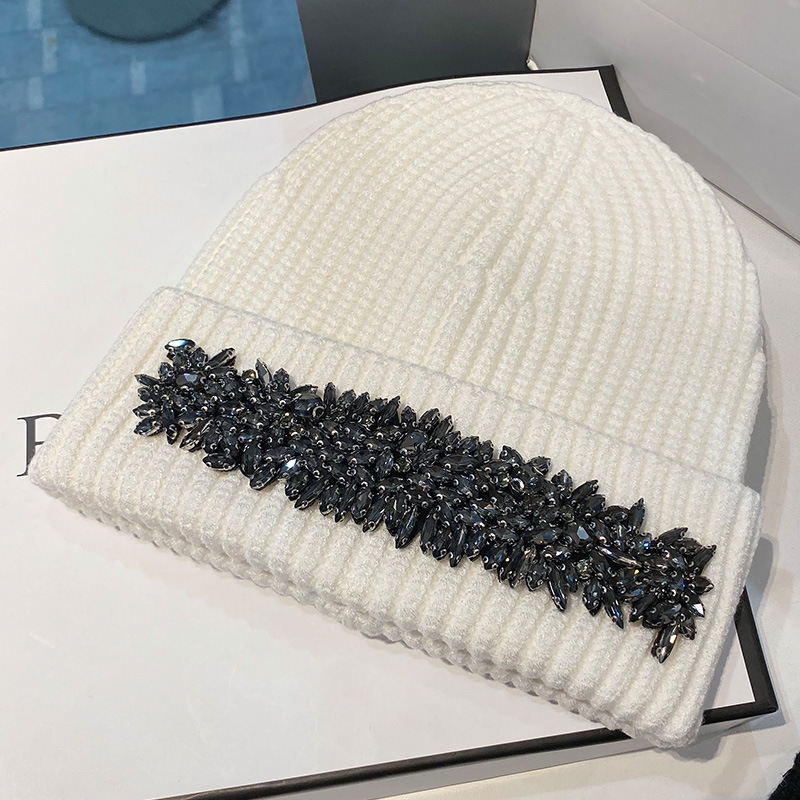 H00020 Cappelli per le orecchie lavorati a maglia con design trapano ad acqua