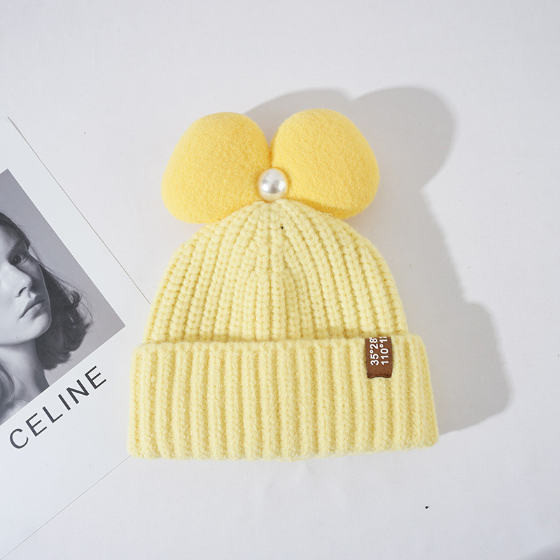 H00051 Cappello lavorato a maglia con doppio pompon