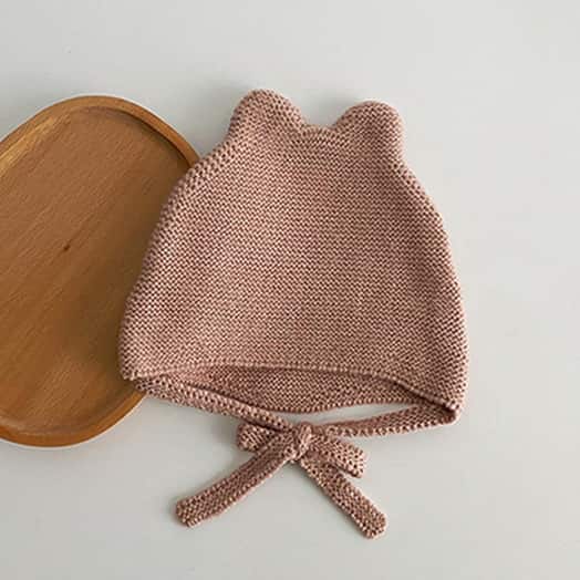 H00088 Cappello neonato lavorato a maglia di lana morbida antivento caldo