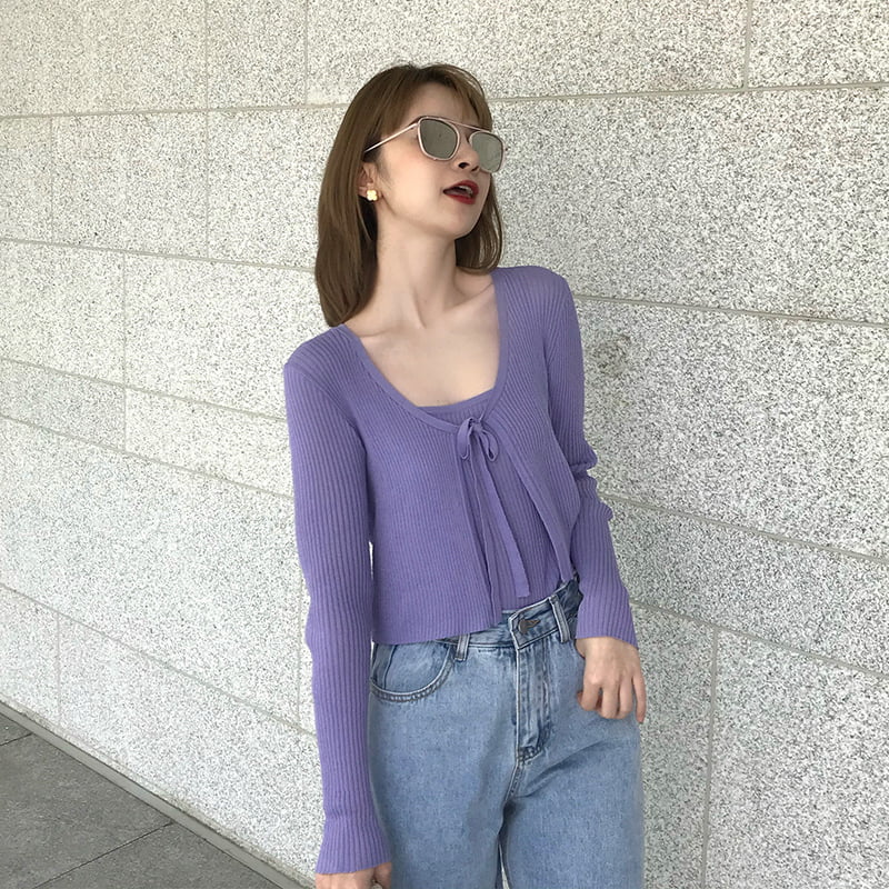 SM-K0050 Gilet lavorato a maglia con tracolla sottile in lino, set di due pezzi con cardigan lavorato a maglia SM-K0050 Gilet lavorato a maglia con tracolla sottile in lino, set di due pezzi con cardigan lavorato a maglia