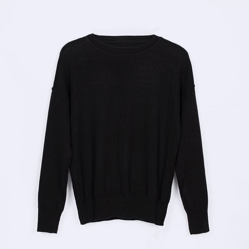 SM-K0048 Maglione lavorato a maglia a maniche lunghe con girocollo in jacquard con alfabeto da donna