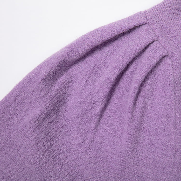 SM-K0039 Maglione lavorato a maglia con pieghe sulle spalle a maniche lunghe larghe primavera/autunno SM-K0039 Maglione lavorato a maglia con pieghe sulle spalle a maniche lunghe larghe primavera/autunno