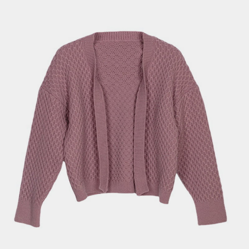 SM-K0044 Maglione autunno/inverno senza bottoni in cardigan lavorato a maglia con torsione tridimensionale