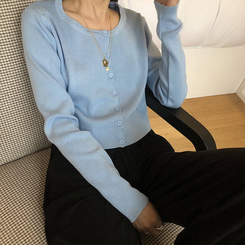 SM-K0016 Cardigan lavorato a maglia maglione da donna sottile a maniche lunghe con collo allentato stile corto SM-K0016 Cardigan lavorato a maglia maglione da donna sottile a maniche lunghe con collo allentato stile corto