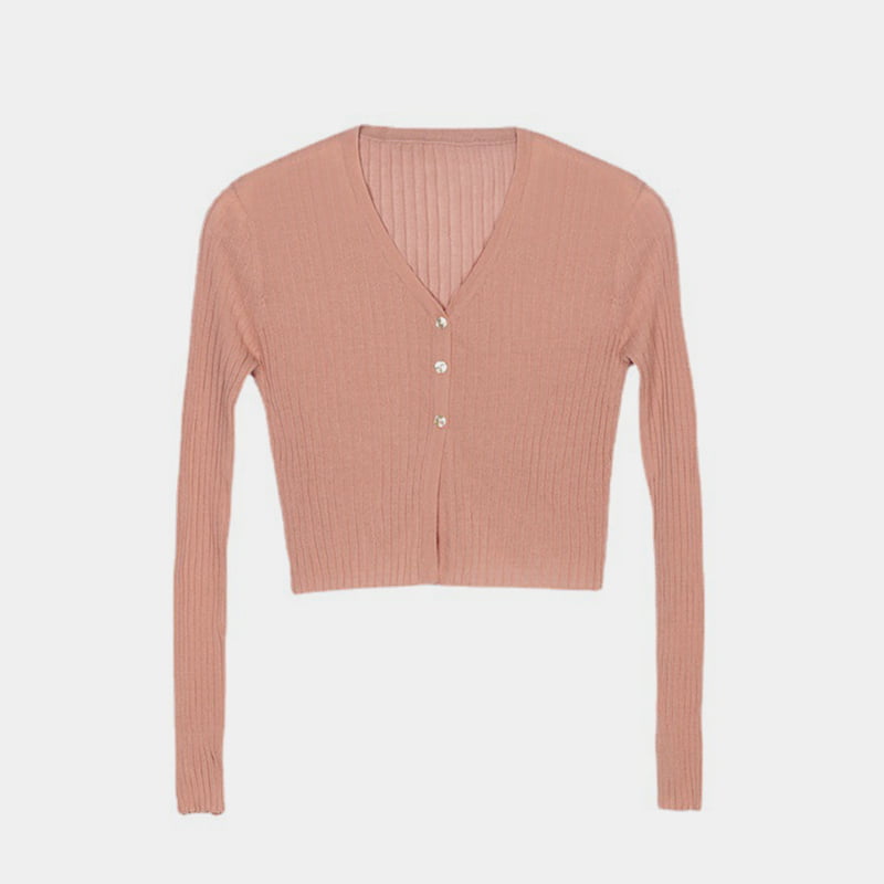 SM-K0005 Cardigan lavorato a maglia in lino corto a righe verticali Giacca estiva da donna con protezione solare con bottoni a conchiglia